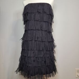 Ann Taylor Black Strapless/ Elegant Black Strapless Layered Dress size 6
